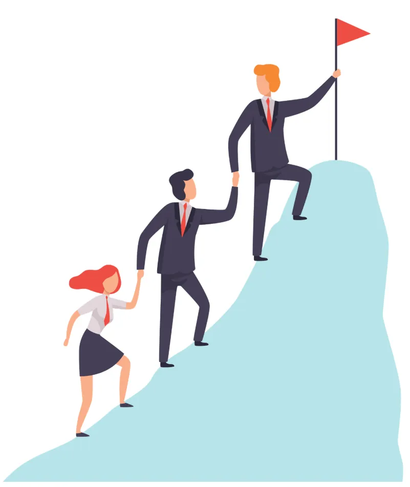 成長ロードマップを進むイラスト